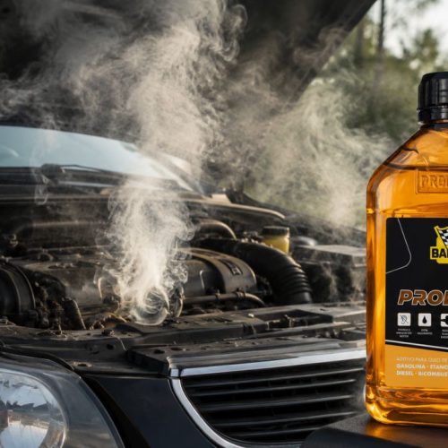 imagem de um motor do carro fumando e o Bardahl Prolonga como indicação